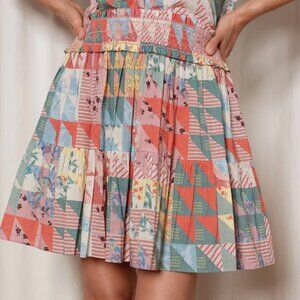 NWT Ophelia & Indigo Sadie Skirt, Pastel Geo
